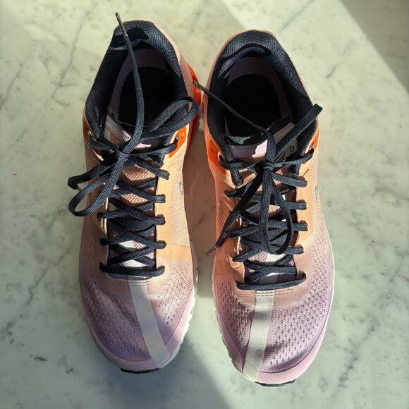 ON CloudFlow 3 Rose Fiji Running Sneakers Orange Lavender Size 7.5 - Picture 3 of 14